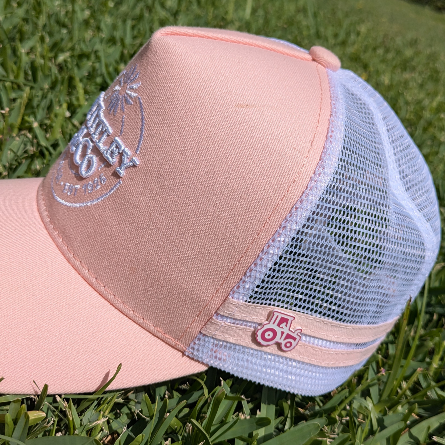 PINK TRACTOR HAT PIN | LAPEL