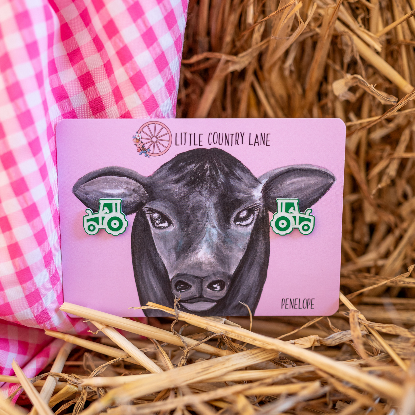 GREEN TRACTOR EARRINGS | STUDS
