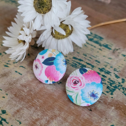 COLOURS OF SPRING - BUTTON EARRINGS