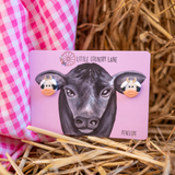 COW - WHITE - FARM FRIENDS EARRINGS (STUDS)