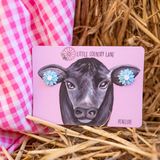 BLUE FLOWER EARRINGS | STUDS