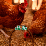 GREEN TRACTOR EARRINGS | STUDS