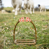 ORANGE TRACTOR EARRINGS | STUDS