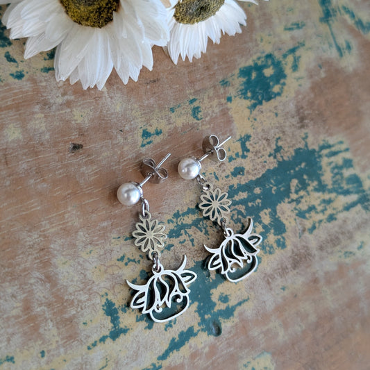 HIGHLAND COW - BLING DANGLE EARRING