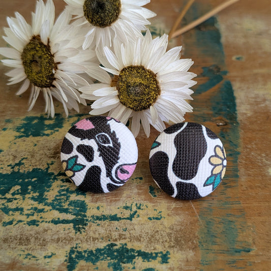 COW - BUTTON EARRINGS
