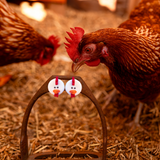 CHICKEN - WHITE - FARM FRIENDS EARRINGS (STUDS)