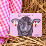 CHICKEN - WHITE - FARM FRIENDS EARRINGS (STUDS)